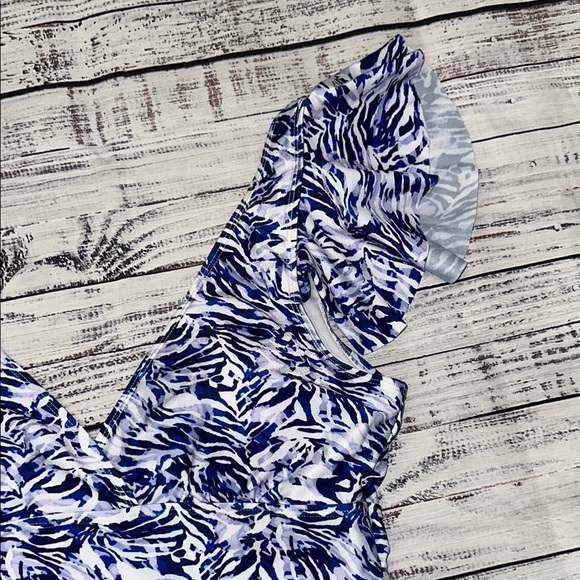 Rik Wil Blue and White One Piece‎ Swimsuit Sz. 1XL - Picture 3 of 12